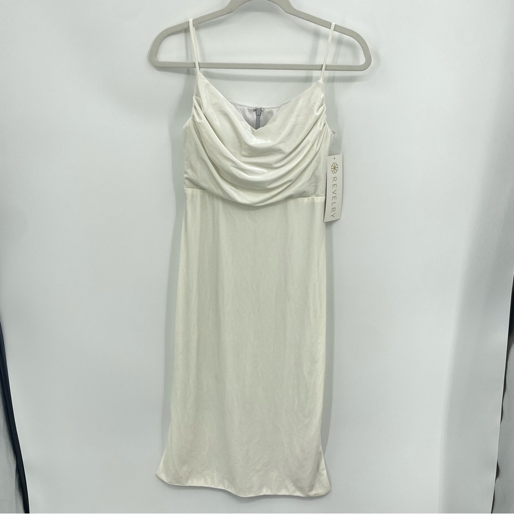 NWT Revelry Riley Midi convertible Velvet Dress white Sz 4